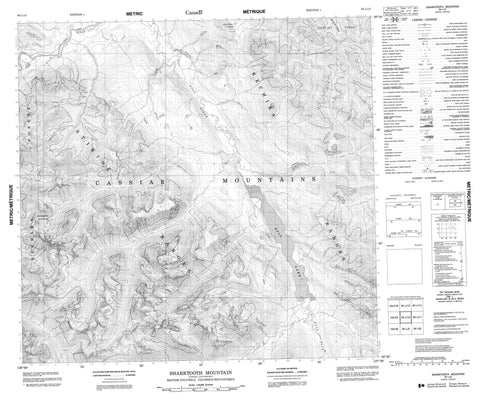 094L12 Sharktooth Mountain Canadian topographic map, 1:50,000 scale