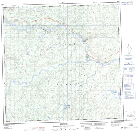 094M11 Fireside Canadian topographic map, 1:50,000 scale