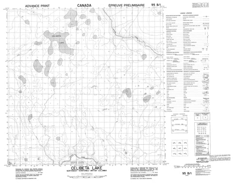 095B01 Celibeta Lake Canadian topographic map, 1:50,000 scale