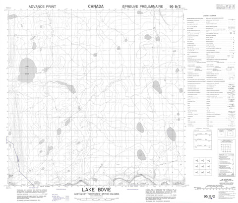 095B02 Lake Bovie Canadian topographic map, 1:50,000 scale