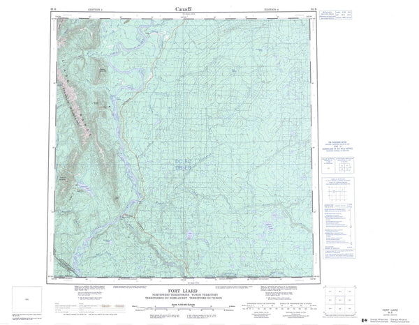 095B Fort Liard Canadian topographic map, 1:250,000 scale