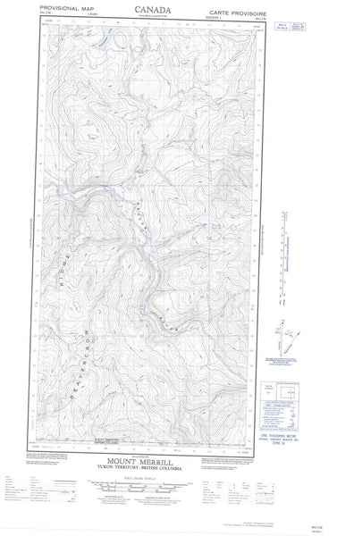 095C02W Mount Merrill Canadian topographic map, 1:50,000 scale