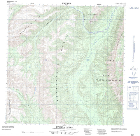 095C16 Etanda Lakes Canadian topographic map, 1:50,000 scale