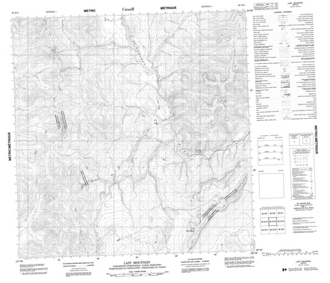 095D15 Last Mountain Canadian topographic map, 1:50,000 scale