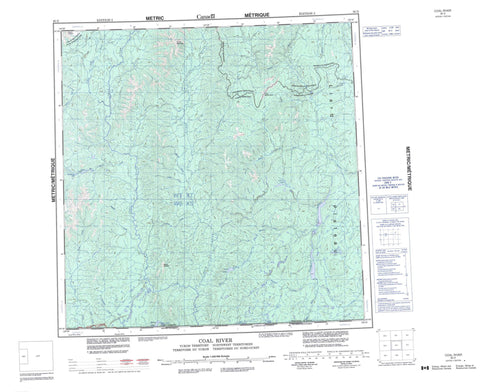 095D Coal River Canadian topographic map, 1:250,000 scale