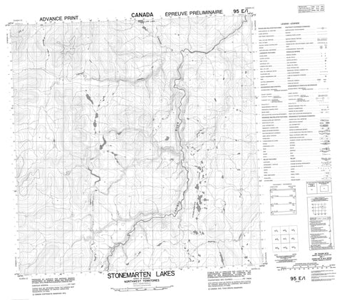 095E01 Stonemarten Lakes Canadian topographic map, 1:50,000 scale