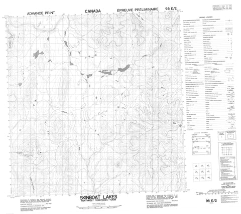 095E02 Skinboat Lakes Canadian topographic map, 1:50,000 scale