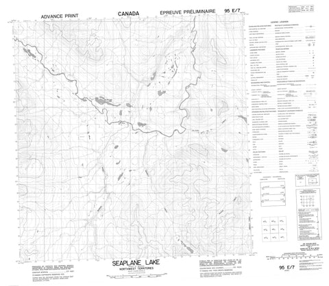 095E07 Seaplane Lake Canadian topographic map, 1:50,000 scale