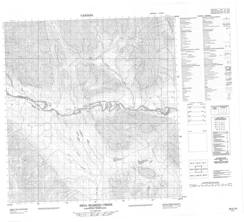 095E15 Hell Roaring Creek Canadian topographic map, 1:50,000 scale