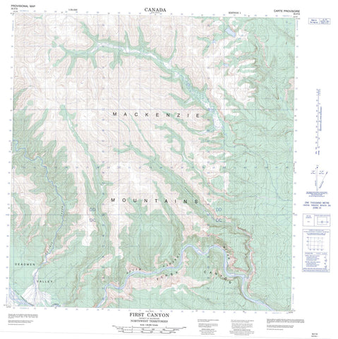 095F08 First Canyon Canadian topographic map, 1:50,000 scale