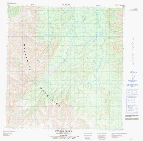 095F09 Sundog Creek Canadian topographic map, 1:50,000 scale