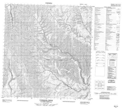 095F15 Corridor Creek Canadian topographic map, 1:50,000 scale