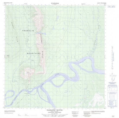 095G03 Nahanni Butte Canadian topographic map, 1:50,000 scale