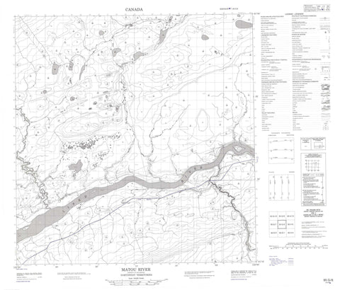 095G08 Matou River Canadian topographic map, 1:50,000 scale