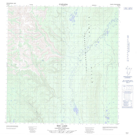 095G12 Mid Lake Canadian topographic map, 1:50,000 scale