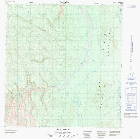 095G13 Ram River Canadian topographic map, 1:50,000 scale