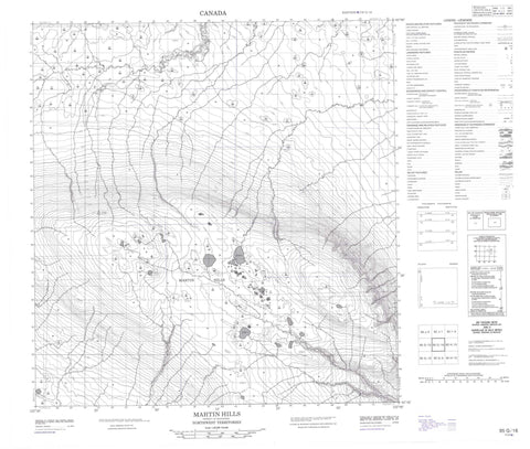 095G16 Martin Hills Canadian topographic map, 1:50,000 scale