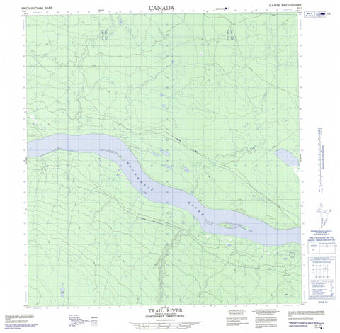 095J01 Trail River Canadian topographic map, 1:50,000 scale