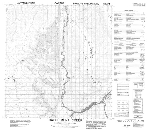 095J04 Battlement Creek Canadian topographic map, 1:50,000 scale