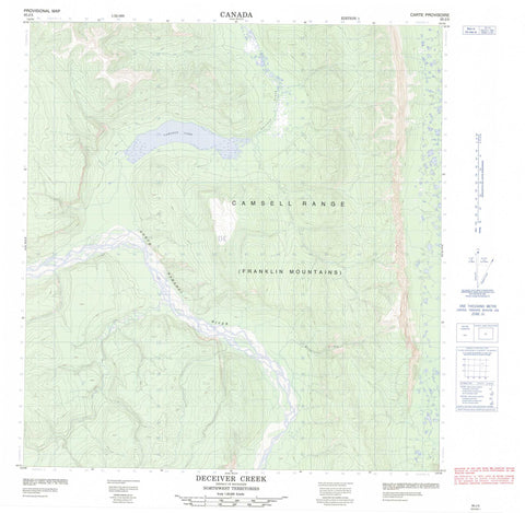 095J05 Deceiver Creek Canadian topographic map, 1:50,000 scale