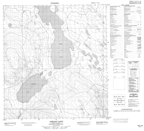 095J16 Greasy Lake Canadian topographic map, 1:50,000 scale