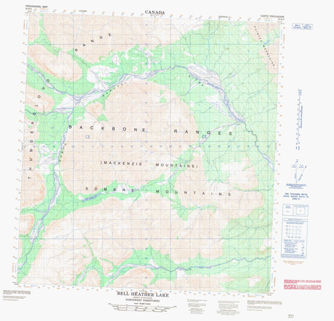 095K05 Bell Heather Lake Canadian topographic map, 1:50,000 scale