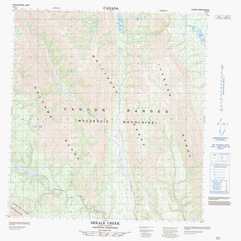 095K07 Dekale Creek Canadian topographic map, 1:50,000 scale