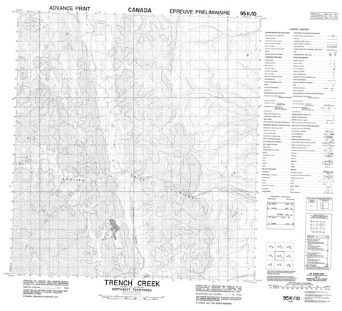 095K10 Trench Creek Canadian topographic map, 1:50,000 scale