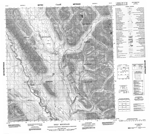 095L03 Dolf Mountain Canadian topographic map, 1:50,000 scale