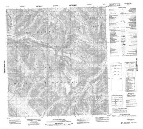 095L06 Avalanche Lake Canadian topographic map, 1:50,000 scale