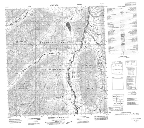 095L10 Coppercap Mountain Canadian topographic map, 1:50,000 scale