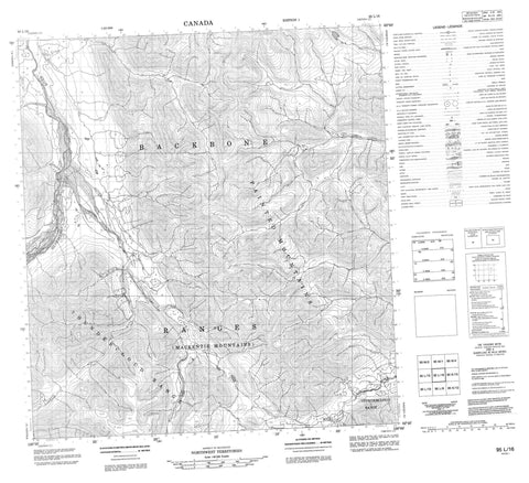 095L16 No Title Canadian topographic map, 1:50,000 scale