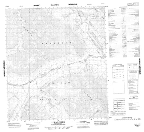 095M11 Lukas Creek Canadian topographic map, 1:50,000 scale