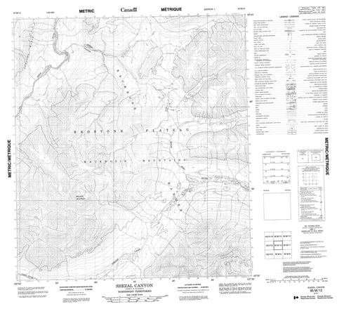 095M12 Shezal Canyon Canadian topographic map, 1:50,000 scale