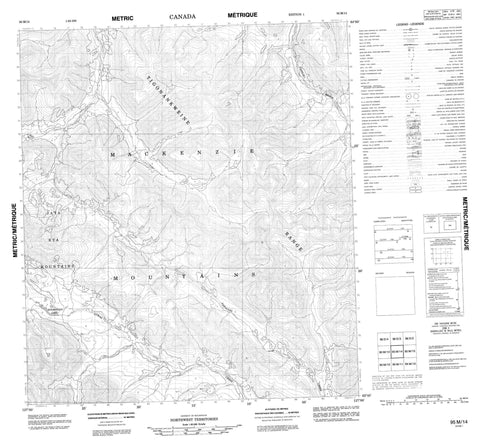 095M14 No Title Canadian topographic map, 1:50,000 scale