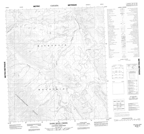 095M15 Dark Rock Creek Canadian topographic map, 1:50,000 scale