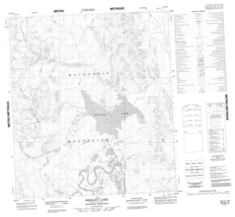 095M16 Wrigley Lake Canadian topographic map, 1:50,000 scale