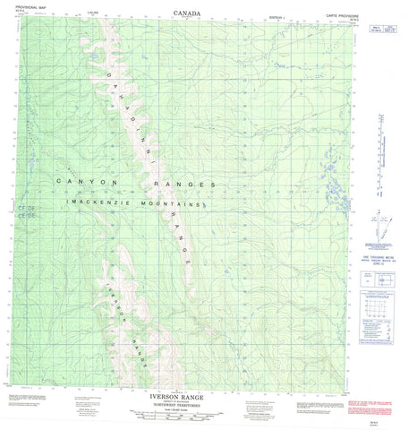 095N02 Iverson Range Canadian topographic map, 1:50,000 scale