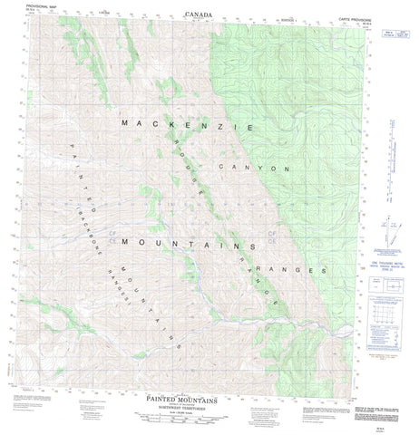 095N04 Painted Mountains Canadian topographic map, 1:50,000 scale