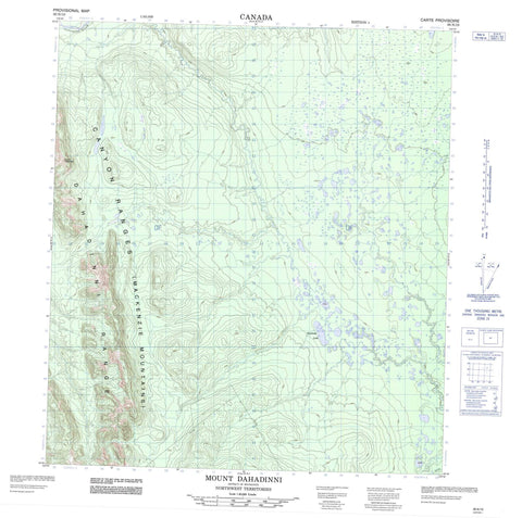 095N10 Mount Dahadinni Canadian topographic map, 1:50,000 scale