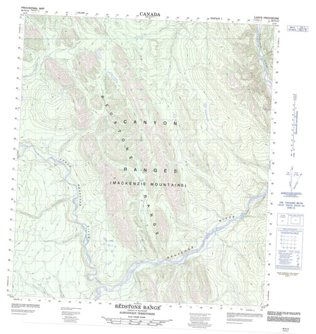 095N12 Redstone Range Canadian topographic map, 1:50,000 scale