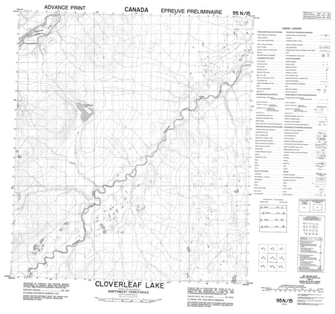 095N15 Cloverleaf Lake Canadian topographic map, 1:50,000 scale