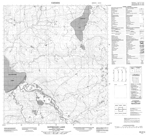 095O15 Notseglee Lake Canadian topographic map, 1:50,000 scale