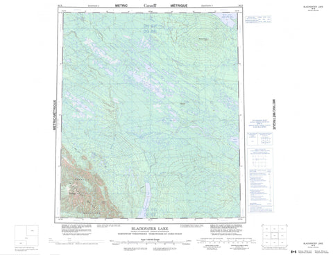 096B Blackwater Lake Canadian topographic map, 1:250,000 scale