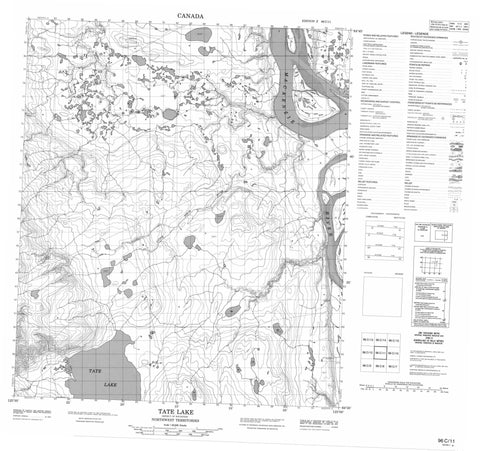 096C11 Tate Lake Canadian topographic map, 1:50,000 scale