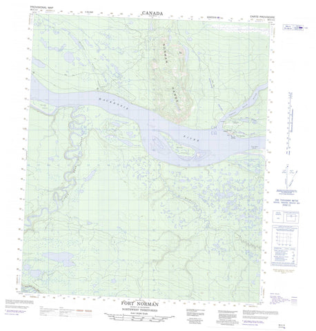 096C13 Fort Norman Canadian topographic map, 1:50,000 scale