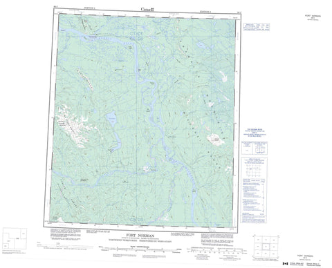096C Fort Norman Canadian topographic map, 1:250,000 scale