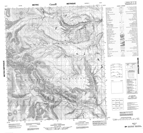 096D07 No Title Canadian topographic map, 1:50,000 scale