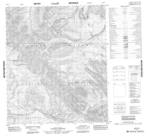 096D13 No Title Canadian topographic map, 1:50,000 scale