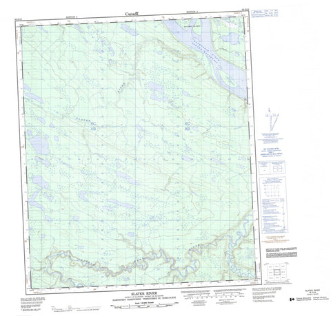 096D16 Slater River Canadian topographic map, 1:50,000 scale